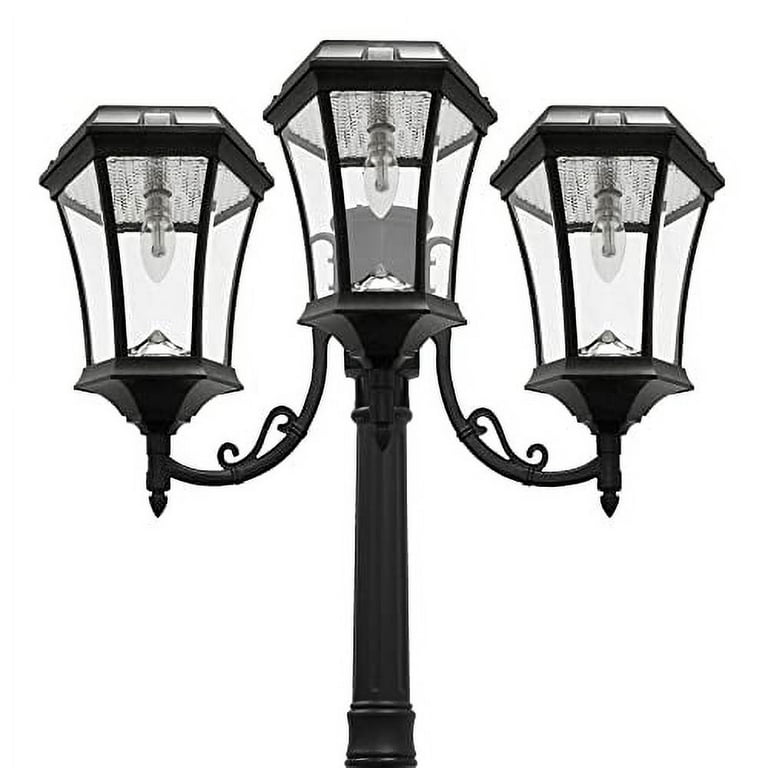 Victorian Bulb Series Single Black Integrated LED Outdoor Solar Lamp Post Light with GS Solar LED Light Bulb Victorian Bulb Series Single Black Integrated LED Outdoor Solar Lamp Post Light with GS Solar LED Light Bulb