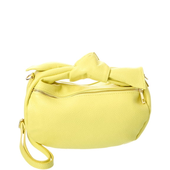 Persaman New York Hanna16 Leather Clutch, Yellow