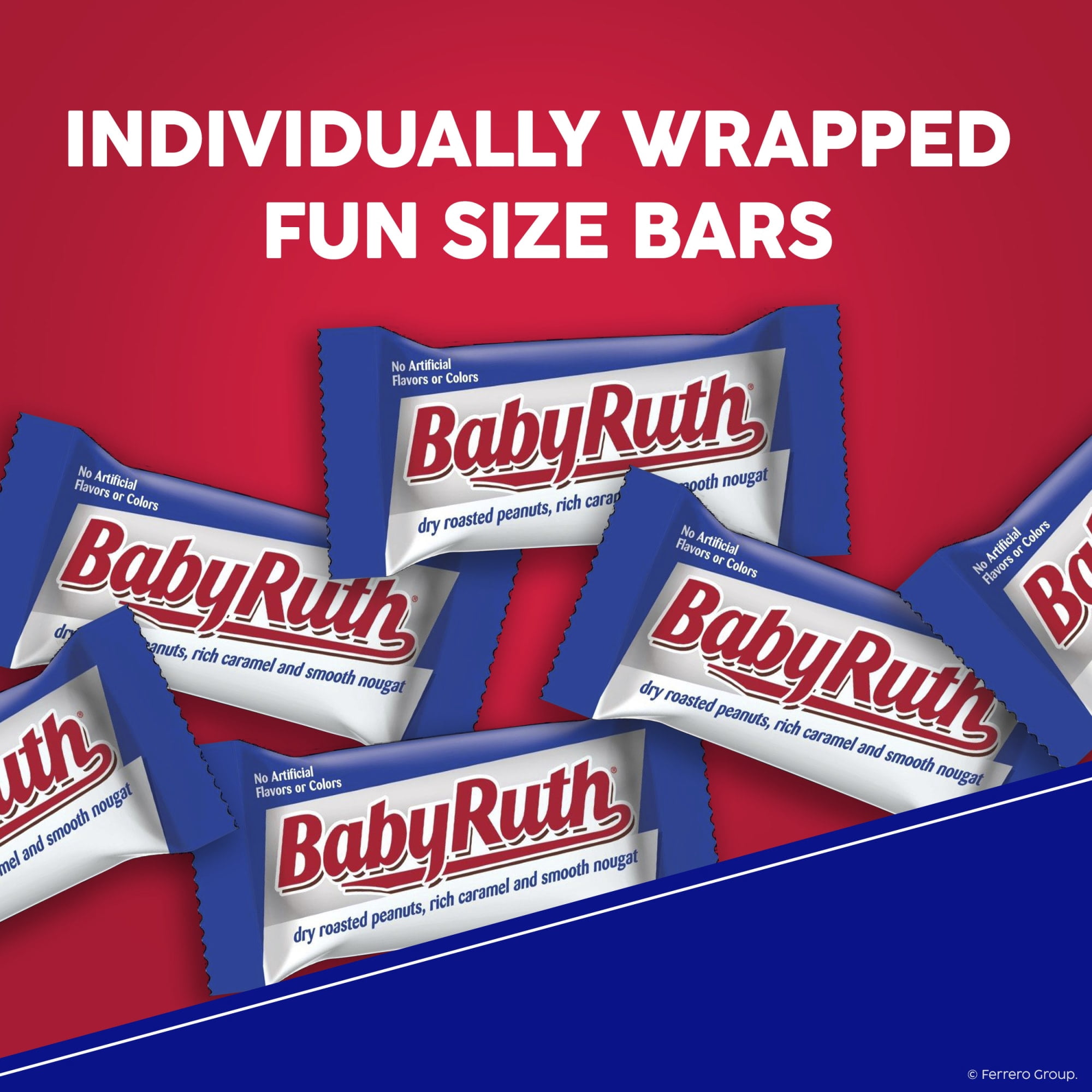 Baby Ruth Candy Bar with Chocolatey Caramel, Peanuts, and Nougat, Single Fun Size Candy Bar, 10.2 oz, Bag