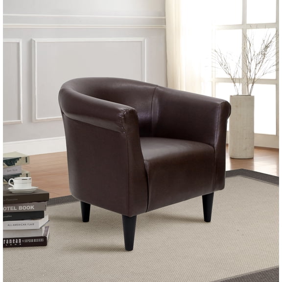 Mainstays Faux Leather Bucket Accent Chair