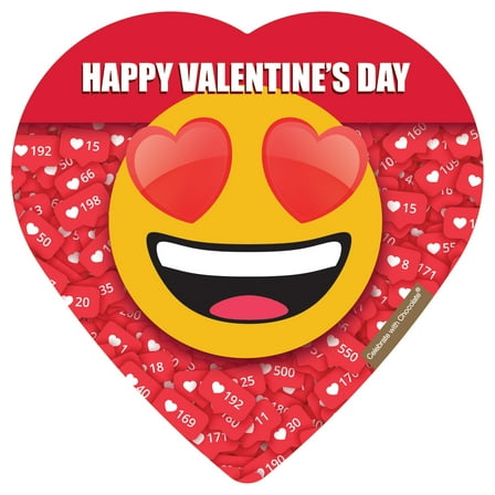 Elmer Chocolate Assorted Chocolate Social Media Super Emoji Heart 2oz 5 Pieces