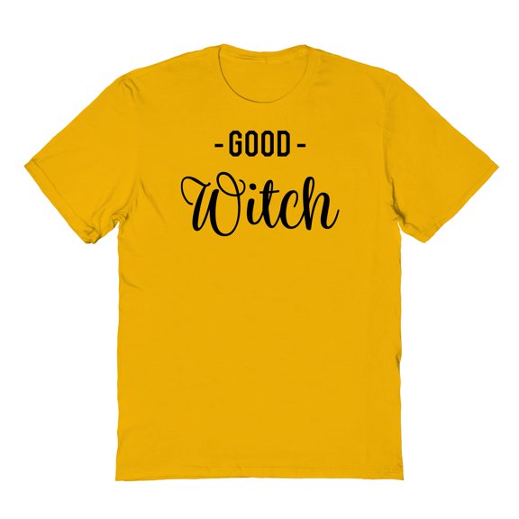 Halloween Good Witch Graphic Gold Men's Cotton T-Shirt