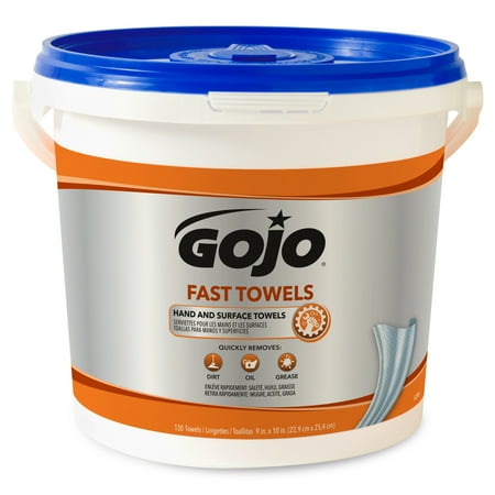 FAST TOWELS Hand Cleaning Towels, 7 3/4 x 11, 130/Bucket, 4 Buckets/Carton - GOJ6298
