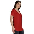 thumbnail image 2 of Inkmeso T-shirt Basique Col en U Été Manches Courtes Coton Uni Femmes, 2 of 7