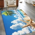 thumbnail image 5 of Rectangle Rug 4x6ft Area Rug, Summer Beach Starfish Shell Area Rugs for Living Room Bedroom, Palm Tree Tropical Leaves Floor Mat Non-Slip Non-Shedding Carpet Indoor Accent Rugs, 5 of 9