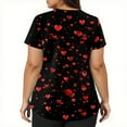 thumbnail image 5 of Dwralegc Printed Scrub Tops Women V Neck Shirt Love Heart Print Short Sleeve Nurse Cute Top with 2 Pockets Uniform Black 4XL, 5 of 5