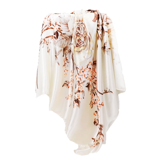 Bufandas Bufanda pequeña para mujer Bufanda de seda Literatura y temperamento Flores y pétalos Pañuelo para el cabello Bufanda decorativa para mujer