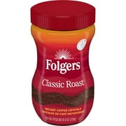 Folgers Classic Roast Instant Coffee, 8 oz Jar