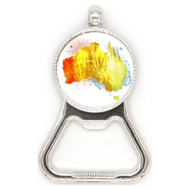 Australia Colorful Map Illustration Pattern Metal Beer Bottle Cap Opener Duty Stainless Steel