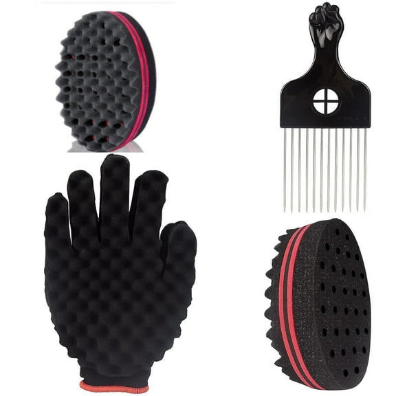 Twist Brush Set - Metal Hair Pick Comb Hair Twister Tool for Afro Women & Men (Type F)