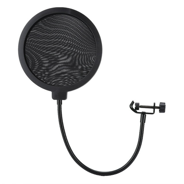 Máscara con filtro antipop para estudio de grabación de micrófono con parasol con filtro emergente de 15,5 cm de diámetro
