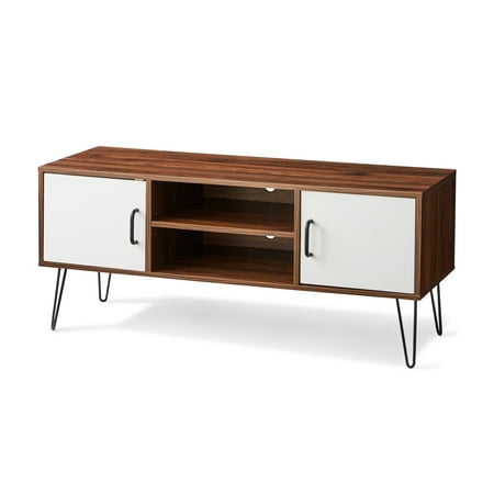 Mainstays Mid-Century Two-Tone TV Stand for TVs up to 42