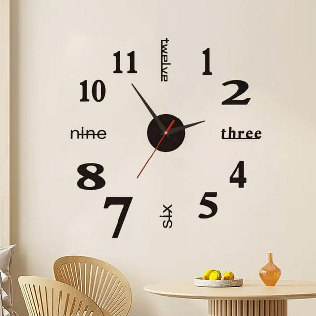 RKSTN Fall Decorations for Home Wall Clock Design Mirror Surface Wall Decorative Sticker Watches ,large Wall Clocks For Living Room Decor DIY Wall Clock Wall Clock Fall Decorations