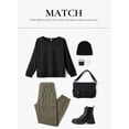thumbnail image 4 of Eytino Sweaters for Women Long Sleeve Crewneck Pullover Tops Business Casual Batwing Knitted Blouses, 4 of 12