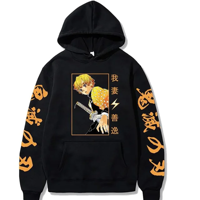 Sudadera con capucha de Anime Demon Slayer, suéteres, sudaderas con estampado gráfico de Muichiro Tokito, ropa de calle informal de hip hop