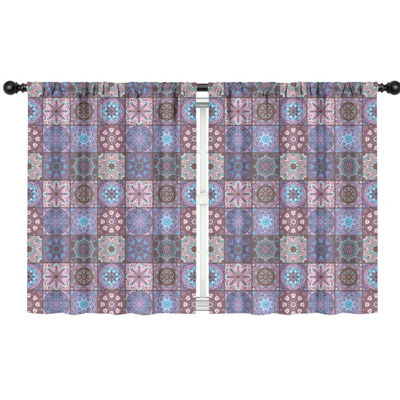 Blackout Kids Curtains,Boho Bohemia Flower Childrens Insulated Curtains Set Of 2,Bedroom Essentials,Toddler Room Decor 42"x54"(106x137cm)