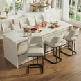 thumbnail image 2 of Usaint Modern C-Shaped Counter Stools Set of 2 Ergonomic Kitchen Bar Stools for Kitchen Island, Counter, Home,Beige, 2 of 7