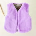 thumbnail image 2 of XQYLOS Girls Fa𝗎x F𝗎r Vest Sleeveless F𝗎rry Jacket Kids Thick Warm Fuzzy Waistcoat Plain Cute Cardigan Outerwear, 2 of 3