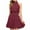 Wine Womens Summer Dress, variant on USSUMA Women's Summer Sleeveless Halter Neck Mini Dress Elastic Waist Ruffled A Line Swing Party Dress Tiered Smocked Sundress