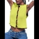 thumbnail image 1 of Suéter Sin Mangas para Mujer, Camiseta Sin Mangas con Botones, Cárdigan Corto de Punto para y Verano 2025 Amarillo L, 1 of 10
