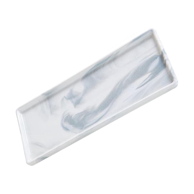 Yuarrent Ceramic Bathroom Vanity Tray Classic Rectangle Room for Home Dining Wedding Almacenamiento y organización del hogar Gris Grande