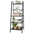 thumbnail image 3 of Wdmiya Ladder Shelf 5-Tier, Free Standing Bookshelf with Adjustable Feet, Metal Bookcase for Kitchen, Bathroom, Garage, Small Spaces, Black, 3 of 9