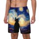 thumbnail image 1 of Fotbe Cat Under Starry Skies Traje de Baño para Hombre – Shorts de Natación de Secado Rápido con Forro y Bolsillos-Medium, 1 of 6