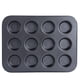 thumbnail image 1 of Molde para muffins de 12 tazas, antiadherente, redondo, para repostería, utensilios de cocina para el hogar (negro), 1 of 10