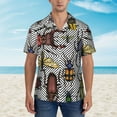 thumbnail image 2 of Bingfone Men's Short Sleeve Button Down Shirts Hawaiian Bright Insects Printed Beach Shirt, 2 of 7