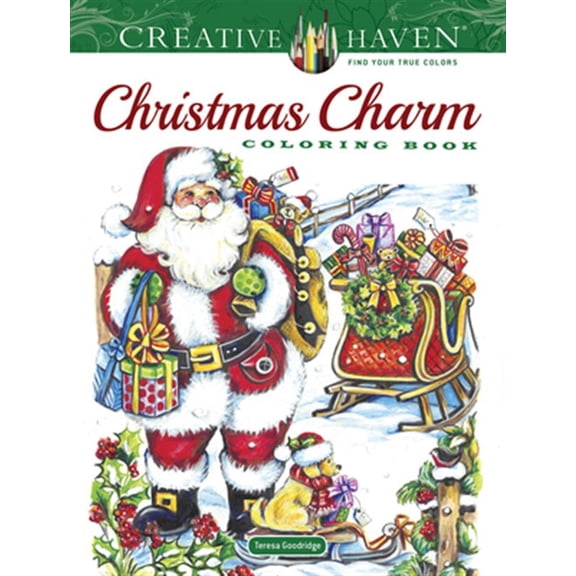 Pre-Owned Adult Coloring Books: Christmas Creative Haven Christmas Charm Coloring Book, (Paperback)