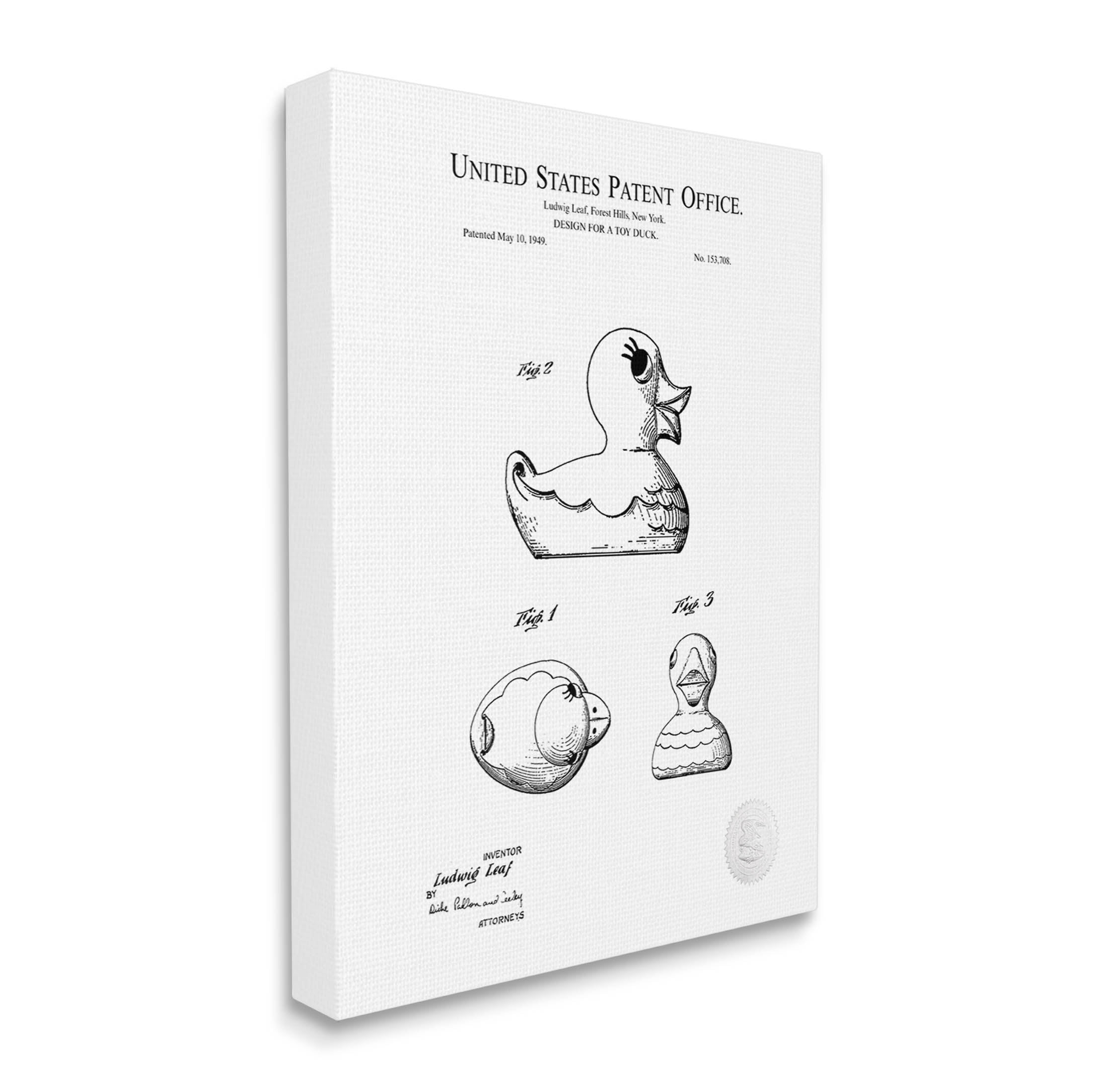 Stupell Industries Vintage Toy Duck Diagram Graphic Art Gallery Wrapped Canvas Print Wall Art, Design by Karl Hronek