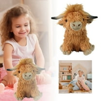 Weighted Highland Cow Plush Toys, Giant Highland Cow Gift Plush Toy,Adorable Stuffed Animal for Kids and Adults Highland Cattle Plushie Decor