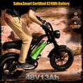 thumbnail image 5 of ESKUTE V100 Electric Bike for Teens Adults Students, 750W 28 Mph 48V 18 Ah,16"x4.0" Fat Tire E Bicycle, 7-Speed Dual Suspension Mountain EBike Black, UL2849, 5 of 7