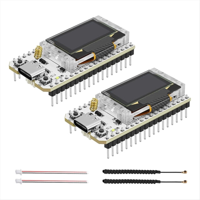 2 Juegos de Placas de Desarrollo ESP32 LoRa V3 con Antena LoRa de 868 MHz, WiFi y Bluetooth SX1262 Integrados.