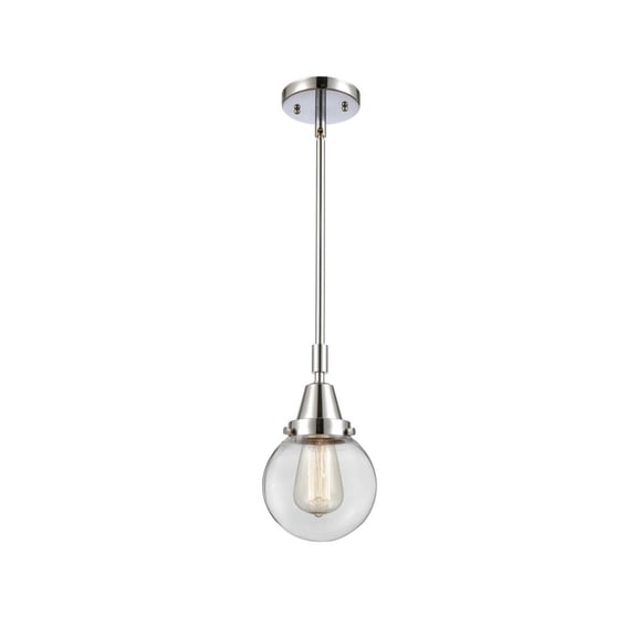 447-1S-PC-G202-6 Innovations Lighting Beacon - 1 Light Stem Hung Mini Pendant-10.63 Inch Tall and 6 Inch Wide-Polished Chrome Finish-Clear Glass Color