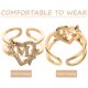 thumbnail image 3 of unbranded Anillo Ajustable De Y Dorado Para Mujer Anillo De Fantasía Único Y Apilable, 3 of 6
