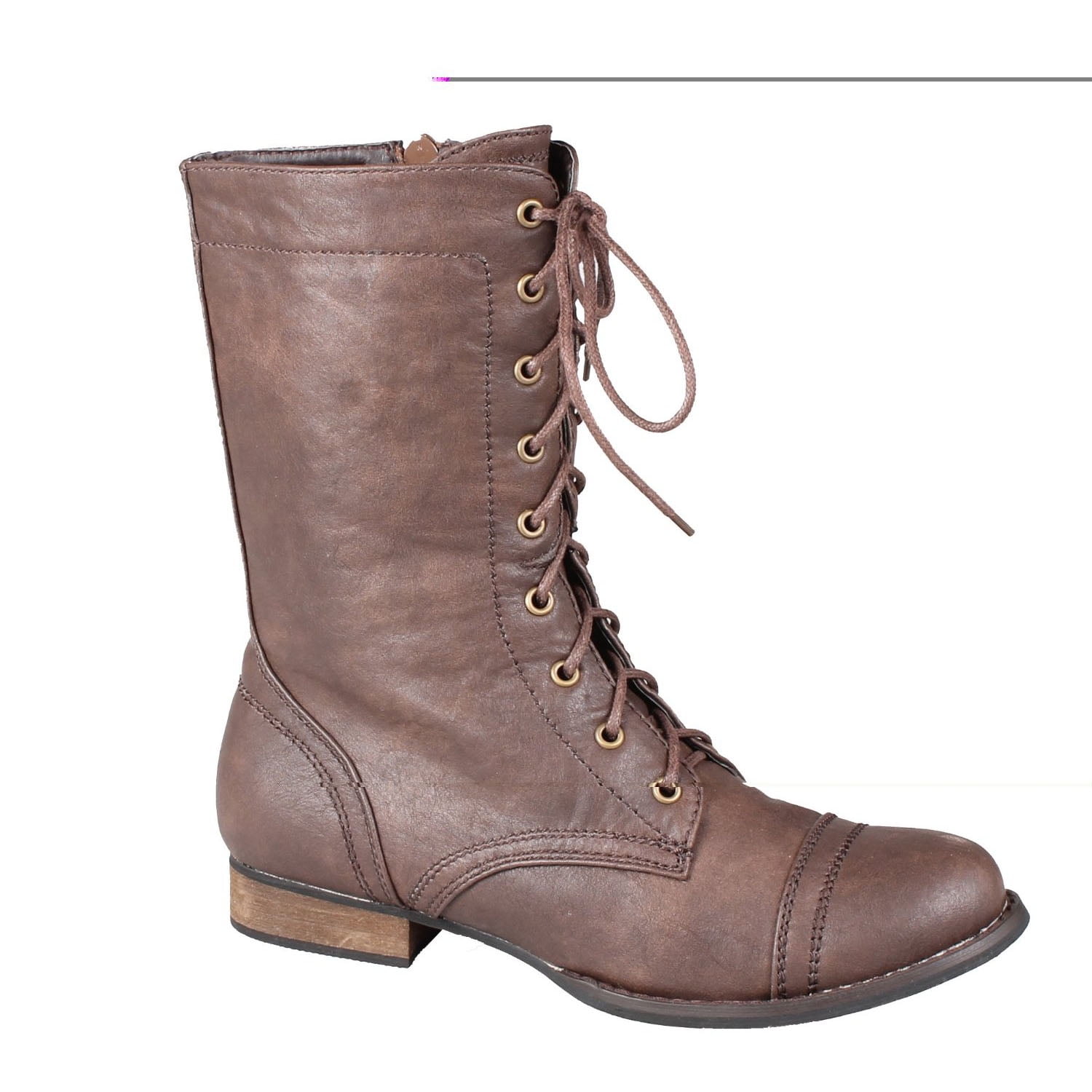 Refresh - REFRESH LIBBY-01 Women's short version combat boots on traction outsole with