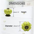 thumbnail image 3 of Ceramic Vintage Knobs Drawer Pumpkin Shaped Pull Handle Cupboard Wardrobe Dresser Door 4pcs Green, 3 of 7