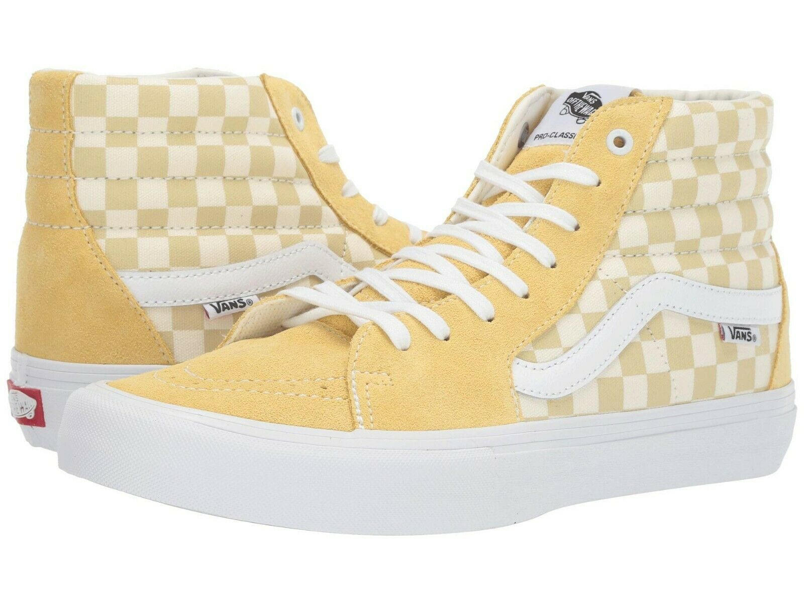 Vans SK8 Hi Pro Checkerboard Pale Banana/Marshmallow Men's Skate Shoes Size 13 - image 1 of 1