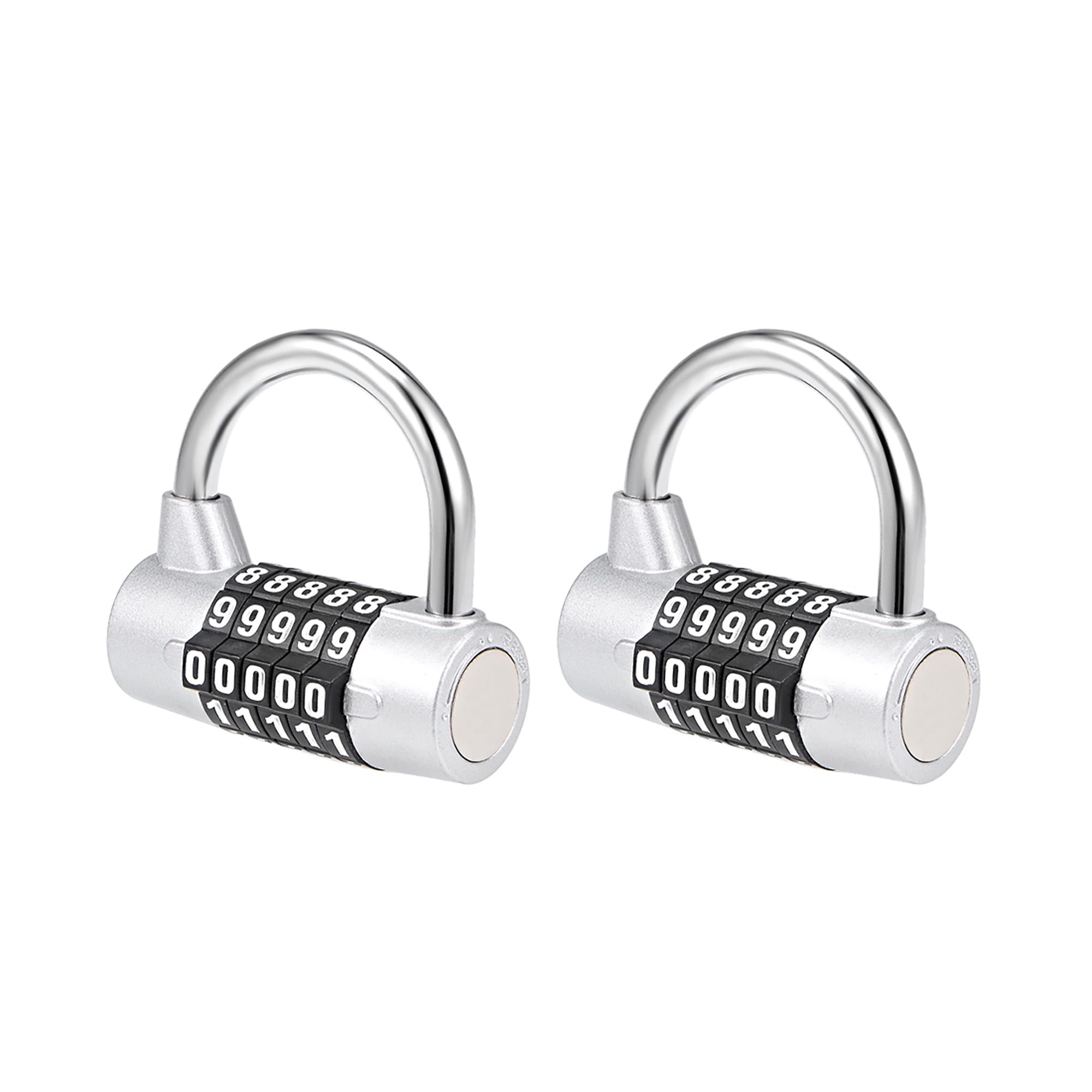 5Digit Combination Padlock, 21/2inch Resettable Locker Lock Silver