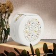 thumbnail image 6 of Naloa Colorful Mushrooms and Plants Round Jewelry Box, Travel Jewelry Organizer, 3.9 x 3.9 x 2in Jewelry Storage Box for Women-White, 6 of 7