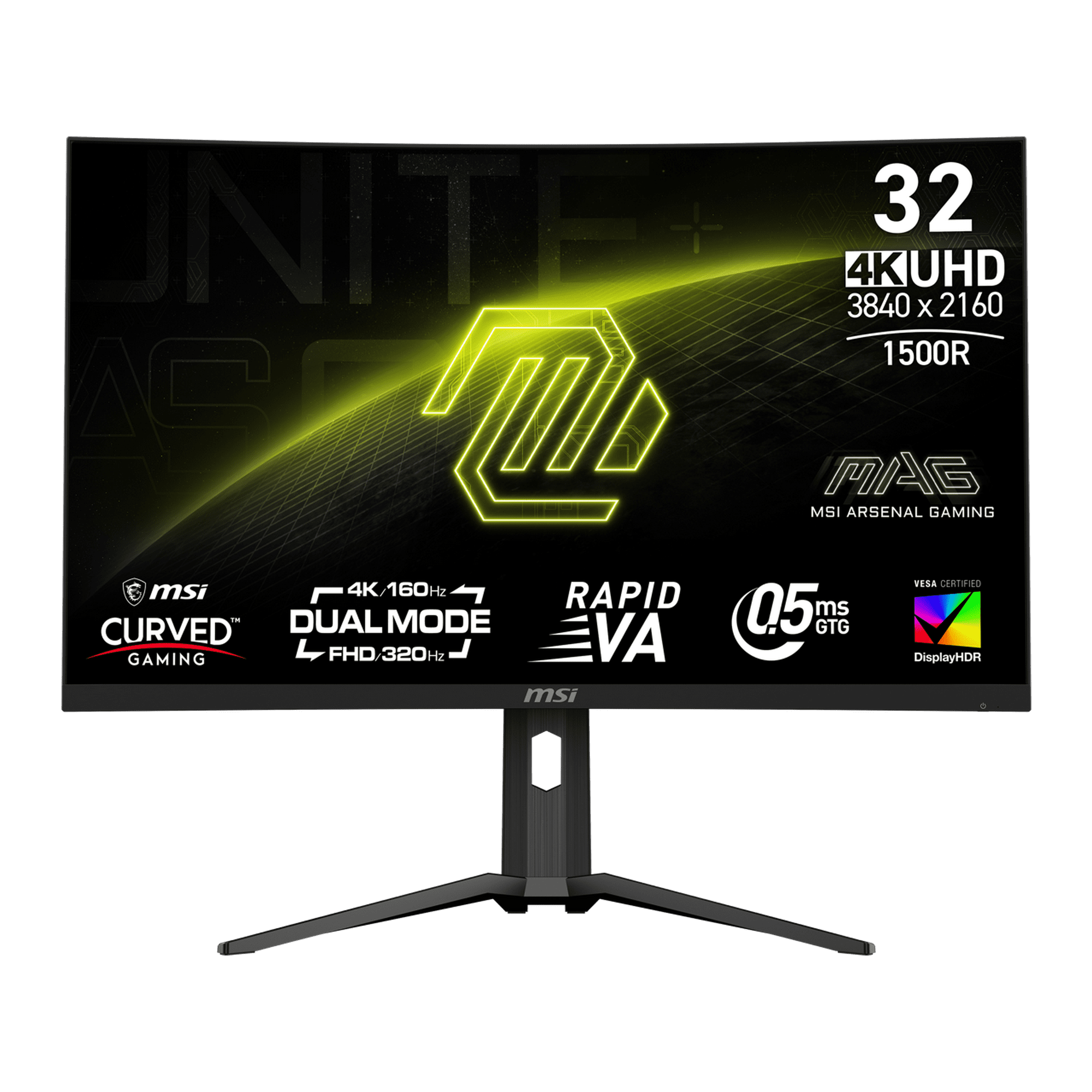 MSI MAG 321CUPDF 31.5 inch VA UHD Display 320Hz AdaptiveSync Curved Gaming Monitor - 1500R Curve - Rapid VA - 320Hz - .5ms - HDR Ready - Eye Care - Adpative Sync - AI Vision - Less Blue Light