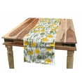 thumbnail image 1 of Nature Table Runner, Ornamental Wild Daffodils and Meadow Flowers on Plain Background, Dining Room Kitchen Rectangular Runner, 3 Sizes, by Ambesonne, 1 of 2