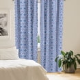 thumbnail image 2 of Ambesonne Vintage Curtains, Mandala-Like Geometric Art, Pair of 28"x63", Deep Sky Blue and White, 2 of 5