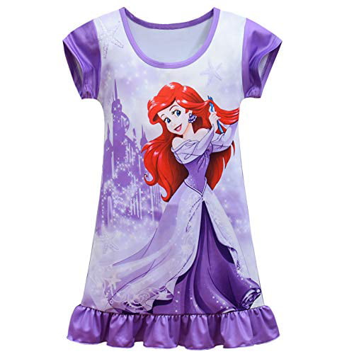Toddler Girls Princess Dress Little Kids Summer Cartoon Print Casual Shirtdress