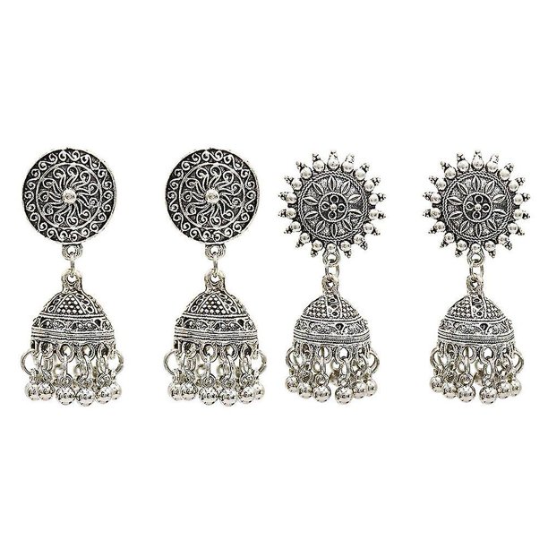 Pendiente De Jaula De Pájaros Indio Étnico Pendiente De Gota De Plata Para Mujer B