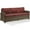 Brown and Sangria, variant on Afuera Living Modern Polyester Fabric Patio Sofa in Brown/Navy