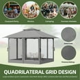 thumbnail image 4 of Uforic 12'x12' Pop Up Gazebo, Outdoor Double Roof Gazebo Tent with Netting Walls, Double Vented Roof Canopy, Beige, 4 of 7