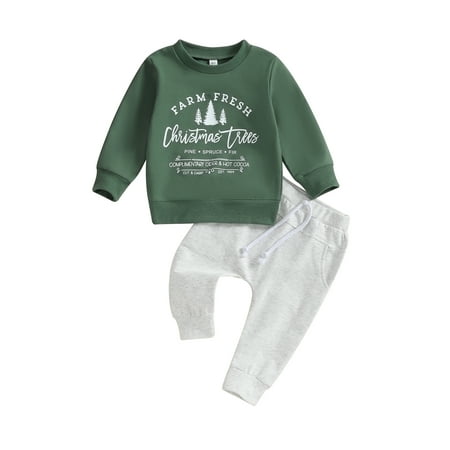 

Mioliknya Baby Boy 2 Piece Outfits Christmas Long Sleeve Sweatshirt and Pants