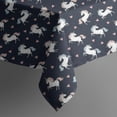 thumbnail image 5 of Dark Blue Cartoon Unicorn Heart Pattern Square Tablecloth,Waterproof Square Table Cover,Wipeable Spillproof Washable Table Cover for Home Kitchen Party Decor 42"X42"(107x107cm), 5 of 6